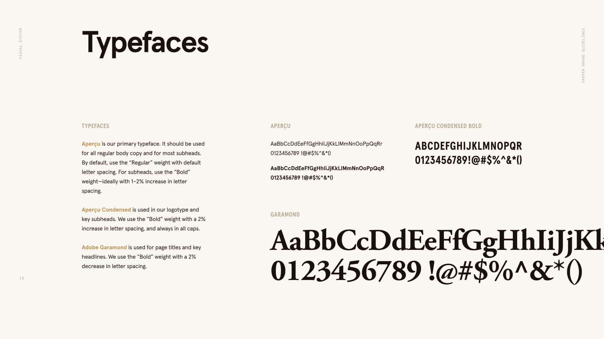 Harper brand book typography