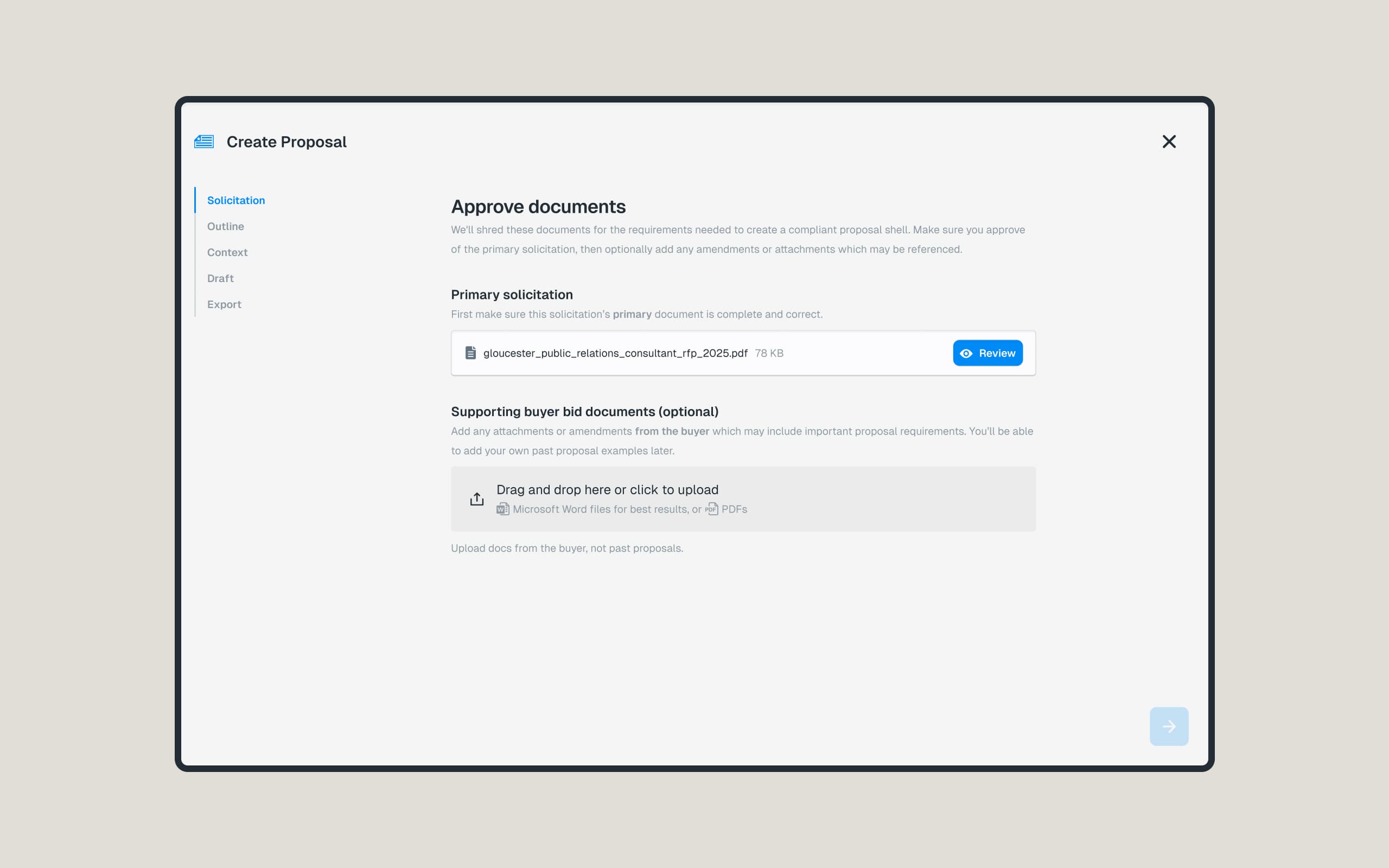 JustWin AI-powered proposal creation tool - visual 01